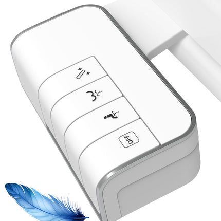 Hibbent Bidet Attachment for Toilet, Non-Electric Dual Nozzle for Frontal & Rear Wash, Adjustable Water Pressure Control, Fresh Water Bidet Toilet Seat, Self Cleaning Water Sprayer, White