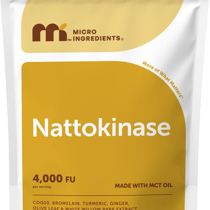 Micro Ingredients Nattokinase 240 Softgels, 200mg (4,000 FU) Per Serving | 7-in-1 Nattokinase Supplement with CoQ10, Bromelain, Turmeric, Ginger, Olive Leaf, & White Willow Bark | Non-GMO