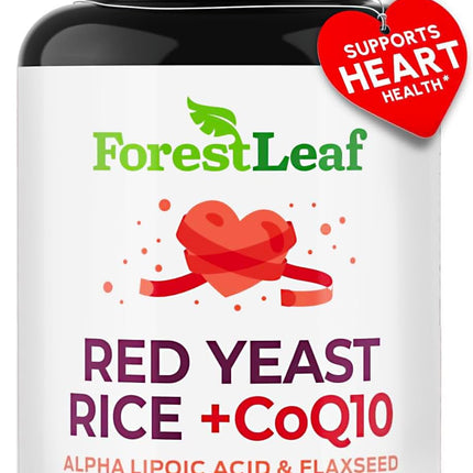 Red Yeast Rice 1215 mg. Capsules - Extra Strength Red Rice Yeast with CoQ10 Supplement, Plus Alpha Lipoic Acid & Organic Flaxseed, Citrinin Free, Supports Cardiovascular Health, Non-GMO 90 Veggie Caps