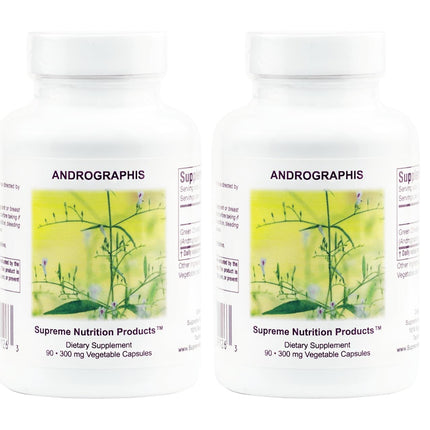 Supreme Nutrition Andrographis, 90 Pure Green Chiretta Vegetarian Capsules (Pack of 2)