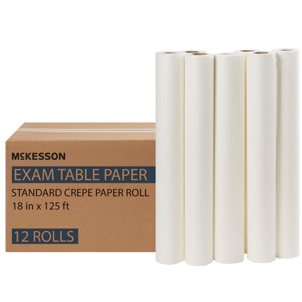 McKesson Medical Exam Table Paper Rolls, Spa, 18 in x 125 ft, 12 Rolls
