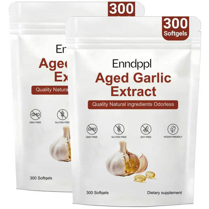 Enndppl Aged Garlic Extract(2-Pack) | Antioxidant Supplement for Immune & Heart Support | Non-GMO, Gluten-Free, Vegetarian