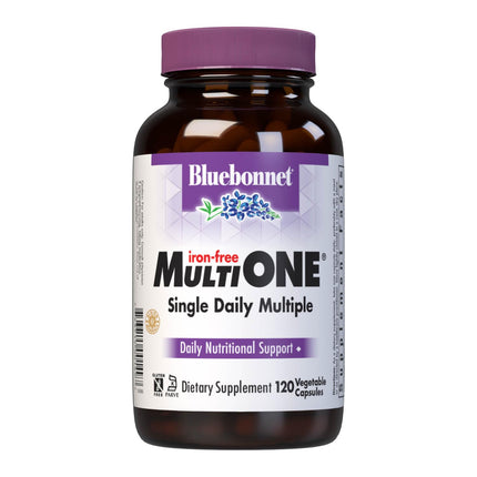 Bluebonnet Nutrition Multi One (Iron Free) Vegetable Capsules, Complete Full Spectrum Multiple, B Vitamins, General Health, Gluten Free, Milk Free, Kosher, 120 Count