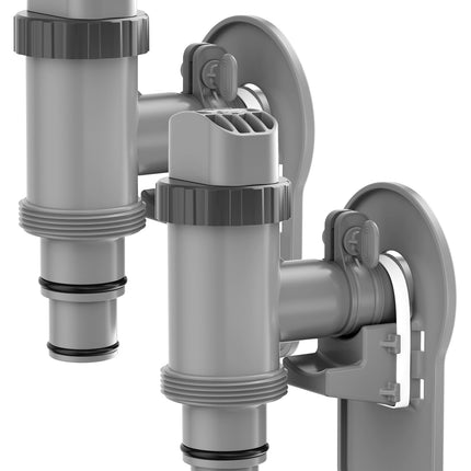 POOLHOUR Plunger Valve with Pipe Holder & Pool Hose Adapter, Above Ground Pool Pump Replacement Parts Compatible with I*tex/Col*m*n Pool, 2 Pack