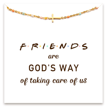 STORYJEWELLERY Friendship Bracelets, Friend Gifts for Women, Bestie Bracelets, Friend Birthday Gifts for Women, BFF Gift, Friendship Jewelry, Cross Bracelet