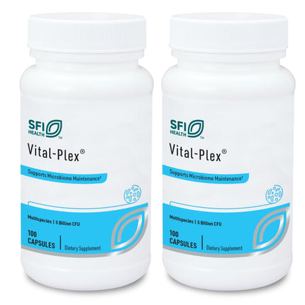 Klaire Labs SFI Health Vital-Plex Probiotic - Helps Rebalance GI Microbiota for Men & Women, 5 Billion CFU Hypoallergenic & Dairy-Free Bifidobacterium & Lactobacillus Blend (100 Capsules, 2 Pack)