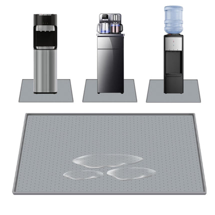 Water Dispenser Mat for Floor with Lip, 24'' x 16'', Grey