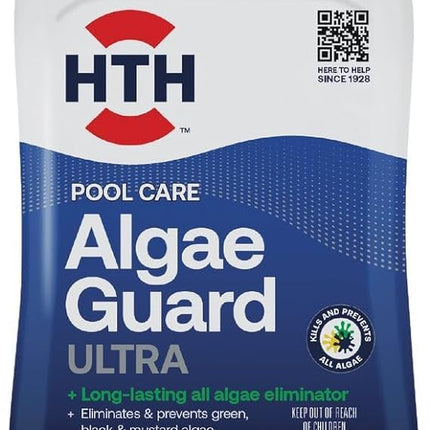 HTH 67289 Swimming Pool Care Algae Guard Ultra, Swimming Pool Chemical, Long Lasting Formula, 32 fl oz