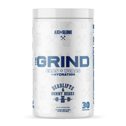 Axe & Sledge The Grind Essential Amino Acids |EAA & BCAA Powder |Muscle Recovery & Electrolytes for Hydration | Stimulant-Free, Vegan | 30 Servings, Deadlifts & Gummy Bears