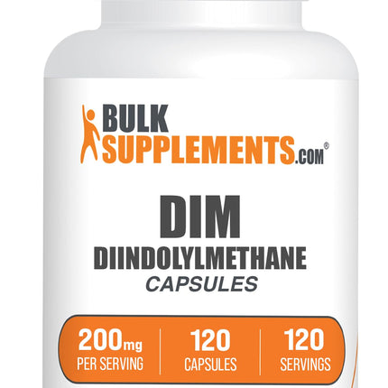 BulkSupplements.com DIM Capsules - Diindolylmethane Capsules for Men & Women, DIM 200mg, Gluten Free, 1 Capsule per Serving, 120 Count (Pack of 1)