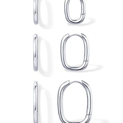 PAVOI Dainty Classic Huggie, White Gold, Size 14mm, 18mm, 22mm