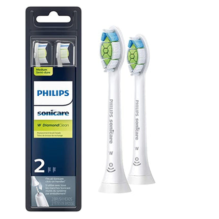 Philips Sonicare W DiamondClean - Genuine Replacement Electric Toothbrush Heads, White, 2 Pack, HX6062/77