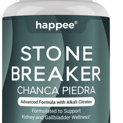 Happee Chanca Piedra Stone Breaker Kidney & Gallbladder Cleanse – Kidney Stone Dissolver & Passage Support - High Potency Phyllanthus Niruri with Magnesium, Potassium & Herbal Blend - 60 Capsules