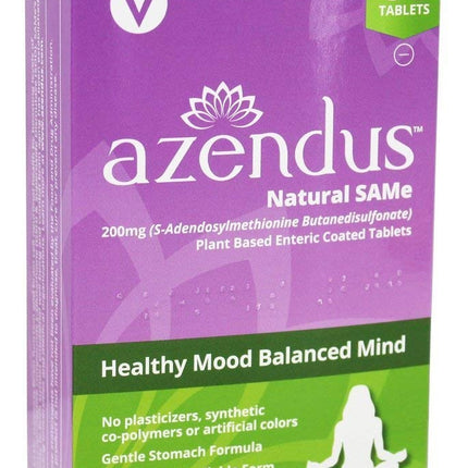 Azendus SAM-e Mood Support 200mg per Tablet, 60 Count, Same Tablets, Physician Trusted, 1 Recommended Active Form- Pure, Natural, Stable, Pharmaceutical Grade SAM-e