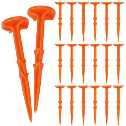 Nuanchu 50 Pcs 5 Inch Low Profile Survey Markers Hi-vis Line Yard Property Marker Survey Stakes for Patios, Lawn Edges, Gardens, Paver Landscape Fabric Tarps Weed Barriers (Orange,5 x 1.5 Inches)