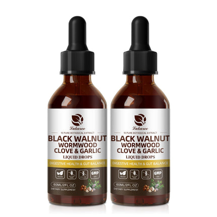 Lukaree Wormwood Black Walnut Clove Cleanse for Humans Tincture – Rapid Gut Detox & Digestive Health with Garlic Pumpkin Seeds Soursop Oregano, 10:1 Ultra-Concentrated Liposomal Tech 98% Absorption