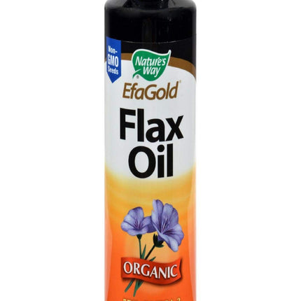 Nature's Way Organic Flax Oil, Cold-Pressed Flaxseed Oil with Omega-3 ALA, Unrefined Organic Liquid Flax Oil Supplement, Unflavored, 16 Fl Oz