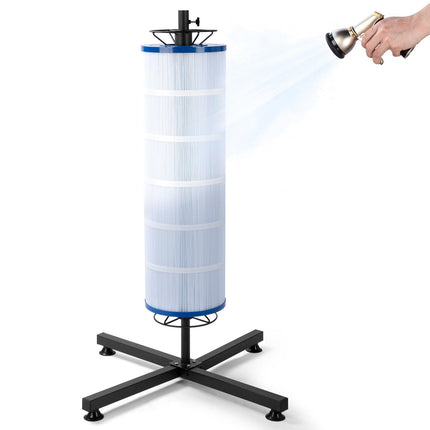 Yozlro Vertical Pool Filter Cleaner Stand Tool with 9‑Mode Adjustable Spray Nozzle, Fast Cleaning, Universal Fit for 3", 4", 6" Filter Cartridges, 360° Deep Cleaning