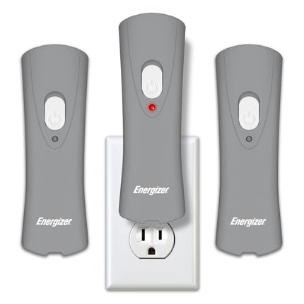 Energizer Auto-On LED Flashlights Rechargeable (3-Pack) for Home Power Failure, Plug in LED Flashlight for Power Outage, Night Light, Hurricane Preparedness