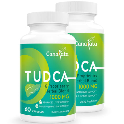 Canarata TUDCA Liver Support Supplements 1000mg - 120 Vegan Capsules,TUDCA Bile Salts with Milk Thistle Herbal Blend Formula for Cleanse Detox & Repair