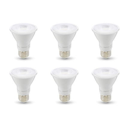Amazon Basics PAR20 LED Light Bulb, 50W Equivalent, 7W Energy Efficient, E26 Standard Base, Warm White 3000K, Dimmable, 10,000 Hour Lifetime, 6-Pack