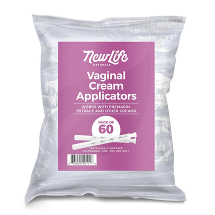 NewLife Naturals Disposable Vaginal Cream Applicators, 60 Pack