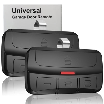 Universal Garage Door Opener Remote Compatible with LiftMaster Chamberlain Genie Craftsman Linear Wayne Dalton Overhead Garage Door Opener has Learn Button or Dip Switch (2 Pack)