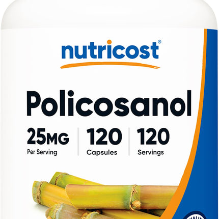 Nutricost Policosanol 25mg, 120 Capsules - Gluten Free, Non-GMO, and Vegetarian Friendly