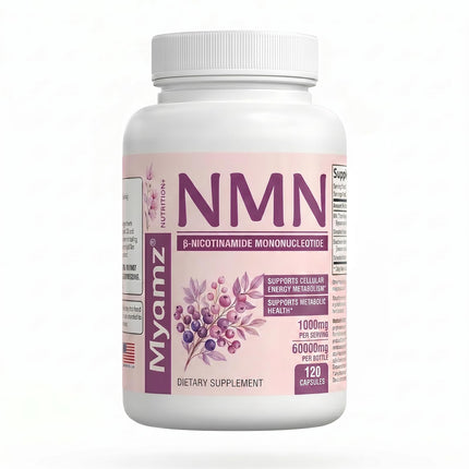 NMN Supplement 500mg Per Capsule, 120 Capsules, Non-GMO, Enhanced Absorption, Supports Daily Energy Metabolism & Skin Radiance, per Bottle is 60,000mg