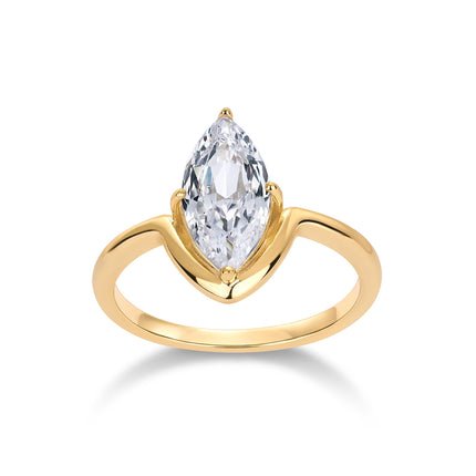 PAVOI 14K Yellow Gold Plated 1.5CT Marquise CZ Bridal Wedding Promise