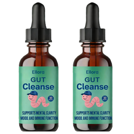 Ellora Gut Cleanse Drops, Gentle Gut and Colon Support for Black Walnut Hull, Wormwood, Clove, Oregano, Licorice Root | 30 Servings