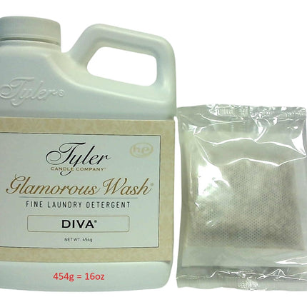 TYLER CANDLE COMPANY Glam Wash Diva 16 Fl Oz Laundry Detergent/w Dryer Sachet Single Pouch