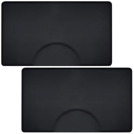 Saloniture 3 ft. x 5 ft. Salon & Barber Shop Chair Anti-Fatigue Floor Mat - Black Rectangle - 1/2 in. Thick - 2 Pack