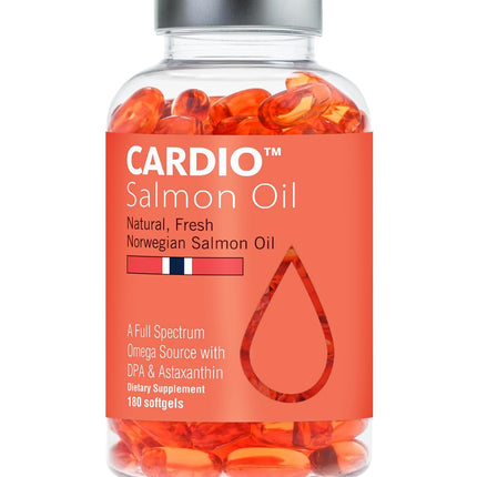 High Strength Omega 3 Fish Oil - 1000mg, Norwegian Salmon Oil with EPA & DHA, No Burping or Aftertaste, Omega 3 Fatty Acids Supplement for Eye, Brain & Heart, Triglyceride Form - 180 Capsules