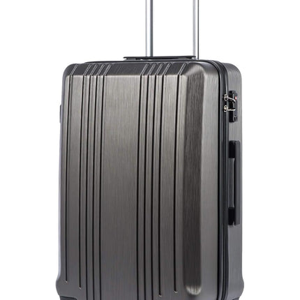 Coolife Luggage PC+ABS Expandable Hardshell Suitcase with TSA Lock, Spinner Checked Lightweight (grey, L(28IN))