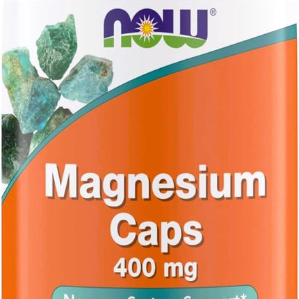 NOW Foods Supplements, Magnesium 400 mg, Supports Energy Production, Enzyme Function, Nervous System Support, 360 Veg Capsules
