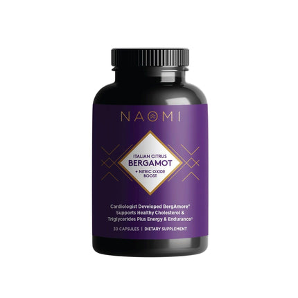 NAOMI Italian Citrus Bergamot 500mg + Nitric Oxide Support - Supports Healthy Cholesterol, Blood Flow & Circulation Already in Normal Range - Patented BergAmore® & S7® Blend, 30-Day Supply