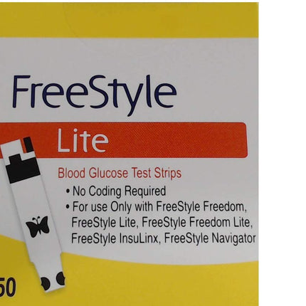 Freestyle Lite® Blood Glucose Test Strips for Monitor System, Red-Yellow, (50 pieces)