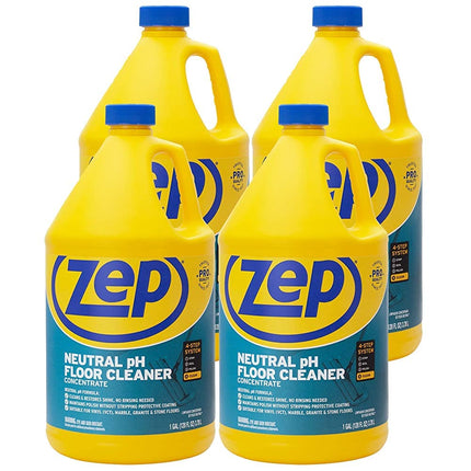 Zep Neutral PH Industrial Floor Cleaner - 1 Gallon - ZUNEUT128 - Concentrated Pro Trusted All-Purpose Floor Cleaner (Pack of 4)