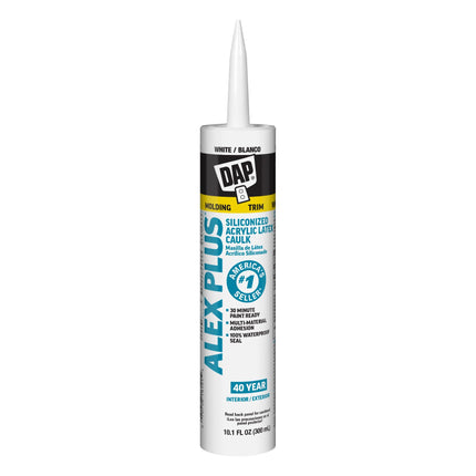 DAP INC 18152 10.1 fl oz White Alex Plus Acrylic Latex Caulk with Silicone