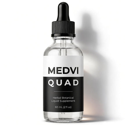 Medvi Quad Liquid Drops for Man - Maca Root, Ginseng, Thin Leaf and Other Formula, Daily Energy Support