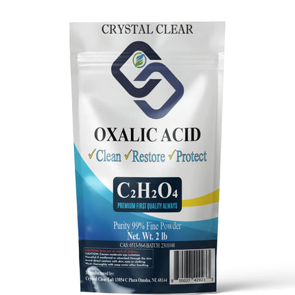 CrystalClearlab Chlorine Dioxide Oxalic Acid Powder - 99.6% Pure - Wood Bleach Industrial Grade Cleaner 2lb White (Bag of 1)