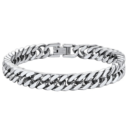 ChainsHouse Stainless Steel Cuban Chain Bracelet for Men 8 mm 8.3"