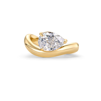 PAVOI 14K Yellow Gold Plated Pear Solitaire Premium Cubic Zirconia