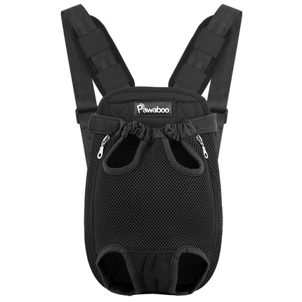 Pawaboo Pet Carrier Backpack, Adjustable Pet Front Cat Dog Carrier Backpack Travel Bag, Legs Out, Easy-Fit for Traveling Hiking Camping for Small Medium Dogs Cats Puppies 13-16lbs, Extra Large, Black