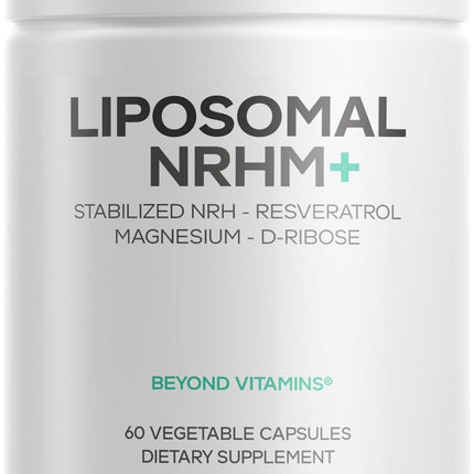 Codeage Liposomal NRHM+ Supplement - NRH Hydrogen Malate 300 mg, Resveratrol, D-Ribose & Quercetin - Vitamin C, Magnesium & Zinc - Liposomal Delivery - Non-GMO - 60 Capsules
