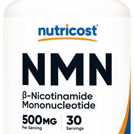 Nutricost NMN (Nicotinamide Mononucleotide) 500mg, 60 Capsules - Vegetarian Friendly, 30 Servings, Gluten Free, GMO Free