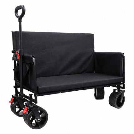 Collapsible Foldable Wagon Cart with Wheels 240L Capacity Folding Sports Wagons, 560LBS Load Large 3-in-1 Grocery Heavy Duty Carts for Sand, Beach, Camping, Fishing