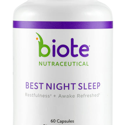 Biote Nutraceuticals - Best Night's Sleep - Restfulness + Awake Refreshed (60 Capsules)