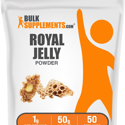 BulkSupplements.com Royal Jelly Powder - Royal Jelly Supplement, for Immune Support - Gluten Free, 1g per Serving, 50g (1.8 oz) (Pack of 1)